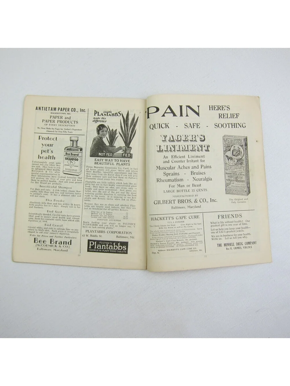 Vintage 1935 Old Farmer's Almanac John Gruber Hagerstown Town & Country Almanack